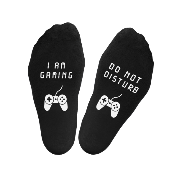 Ponožky s potlačou na podrážke "I am gaming, do not disturb" Ponožky s potlačou na podrážke "I am gaming, do not disturb"