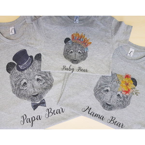Súprava rodinných tričiek "Bear Family" Súprava rodinných tričiek "Bear Family"