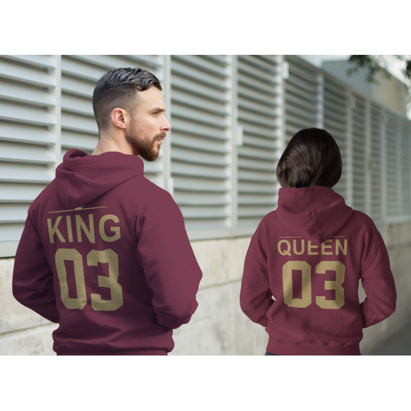 Súprava mikiny "KING & QUEEN" s vybranými číslami Súprava mikiny "KING & QUEEN" s vybranými číslami