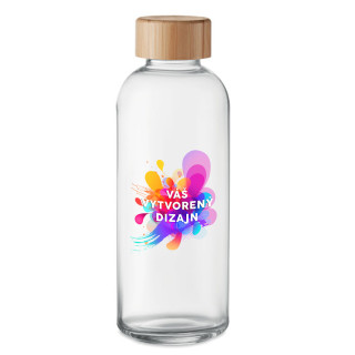Sklenená fľaša na vodu "FRIS" s vlastným dizajnom (650ml)