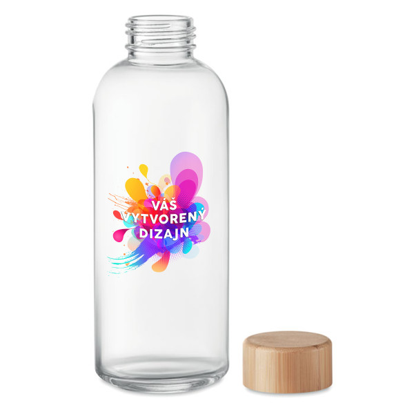 Sklenená fľaša na vodu "FRIS" s vlastným dizajnom (650ml) Sklenená fľaša na vodu "FRIS" s vlastným dizajnom (650ml)