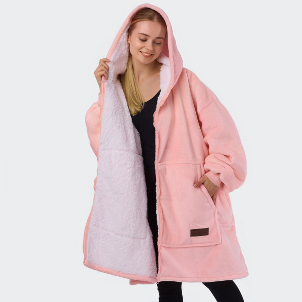 BARAMOOR mikina-deka so zipsom „Light Pink“