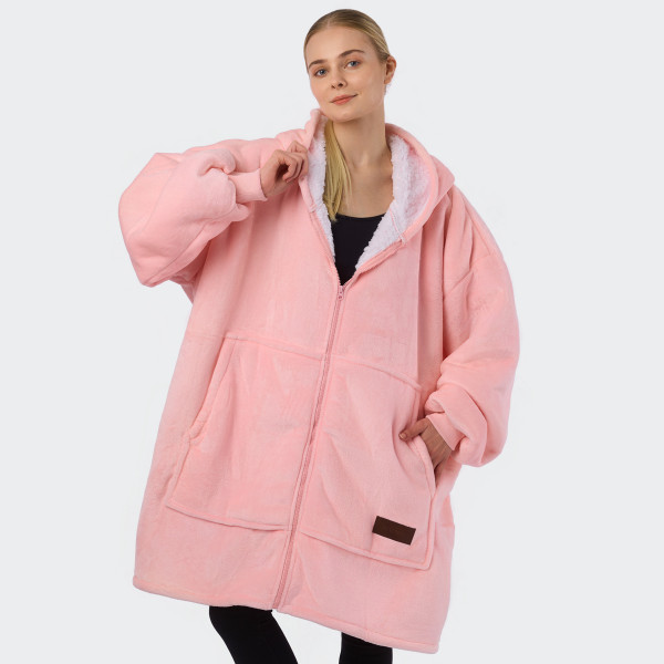 BARAMOOR mikina-deka so zipsom „Light Pink“
