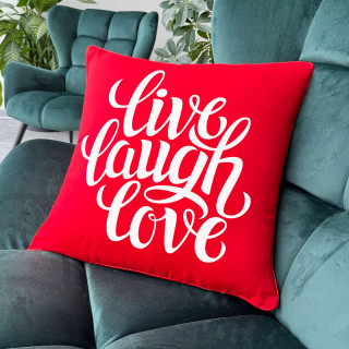Dekoračný vankúš "Live, Laugh, Love"