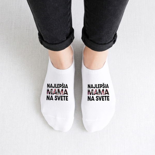 Dámske krátke ponožky "Najlepšia mama na svete"