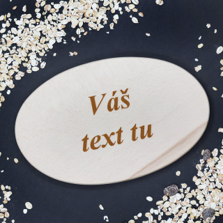 Drevená oválna doska na krájanie s vlastným textom