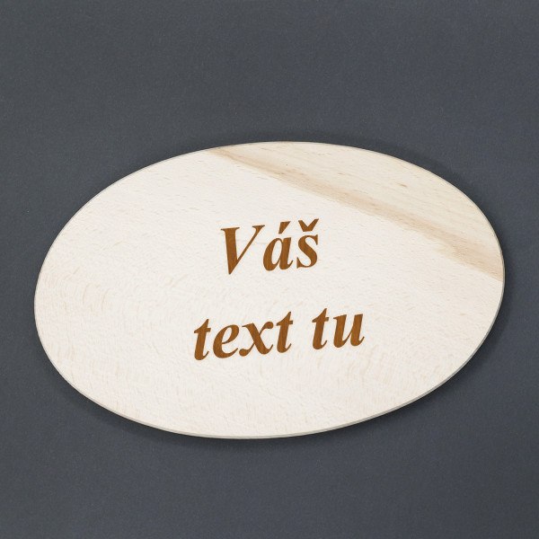 Drevená oválna doska na krájanie s vlastným textom