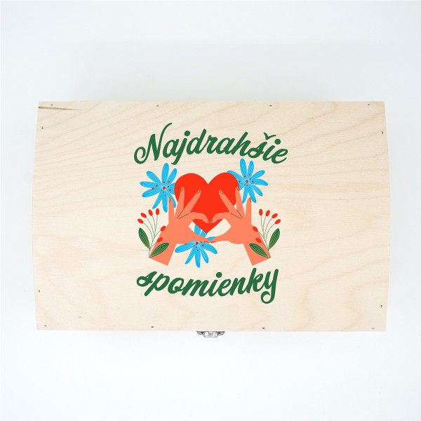 Drevená pamätná krabička "Najdrahšie spomienky" Drevená pamätná krabička "Najdrahšie spomienky"