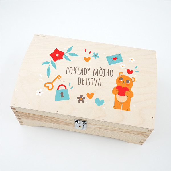 Drevená pamätná krabička "Poklady môjho detstva" Drevená pamätná krabička "Poklady môjho detstva"