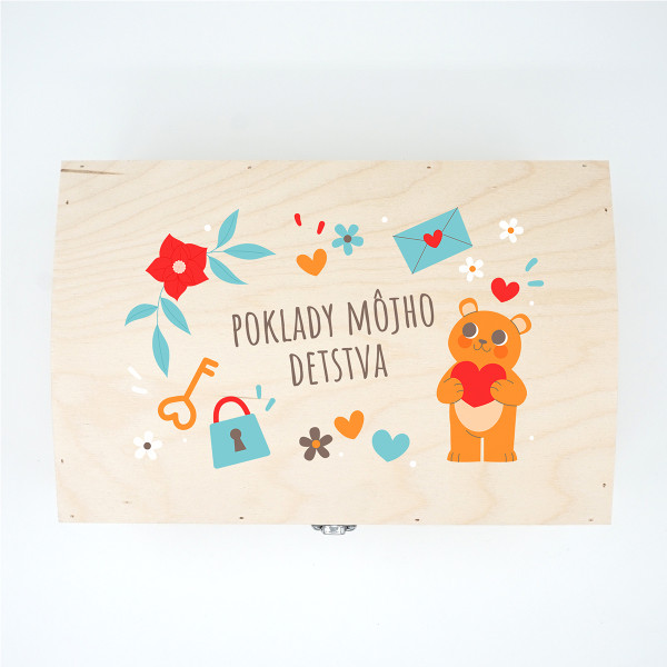 Drevená pamätná krabička "Poklady môjho detstva" Drevená pamätná krabička "Poklady môjho detstva"