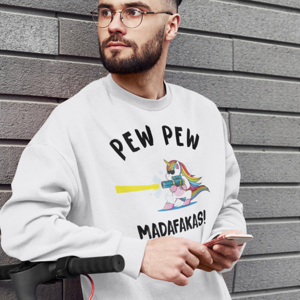 Mikina "Pew pew jednorožec" (bez kapucne)