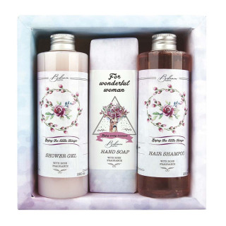 Darčekový set "Pre úžasnú ženu" (Sprchový gél 250ml + Mydlo 145g + Šampón 250ml)