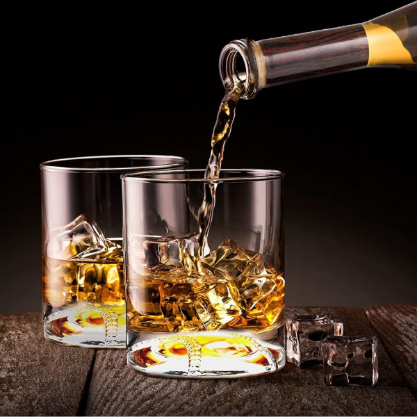 Sada karaf so stojanom a 4 pohármi "Baseball bat"