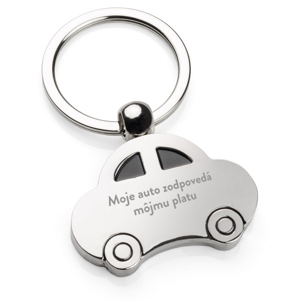 Gravírovaný prívesok na kľúče "Moje auto zodpovedá môjmu platu" Gravírovaný prívesok na kľúče "Moje auto zodpovedá môjmu platu"