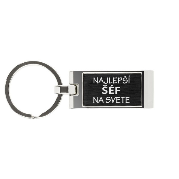 Gravírovaný prívesok na kľúče "Najlepší šéf na svete"