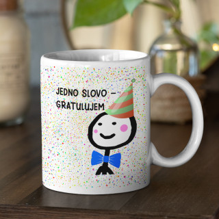Hrnček "Jedno slovo – gratulujem"