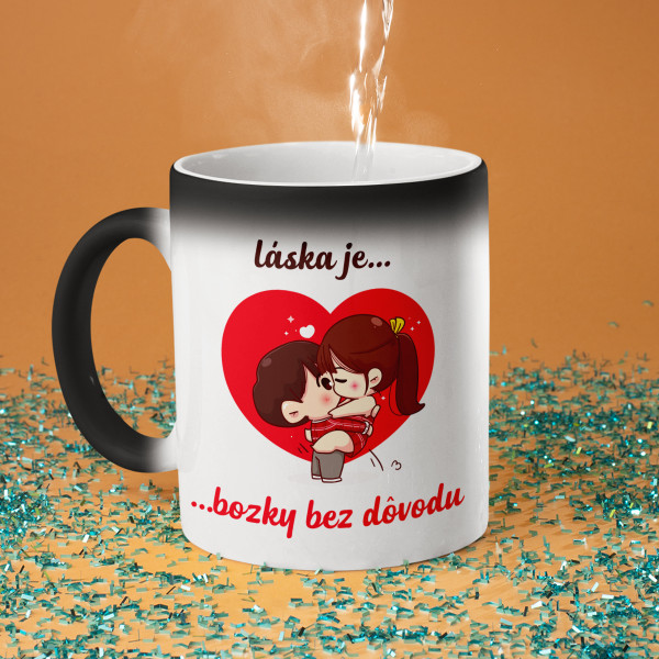 Hrnček "Láska je – bozky bez dôvodu"
