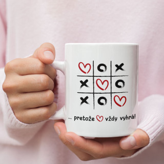 Hrnček "Láska vždy zvíťazí" su pasirinktais vardais
