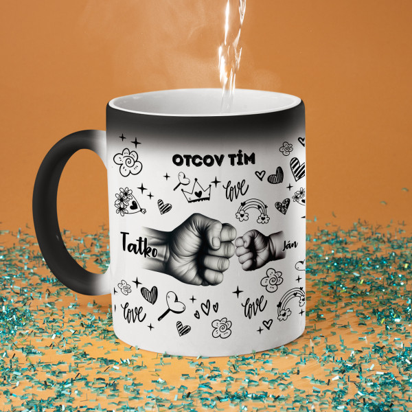Hrnček "Otcov tím" s vlastnými menami detí
