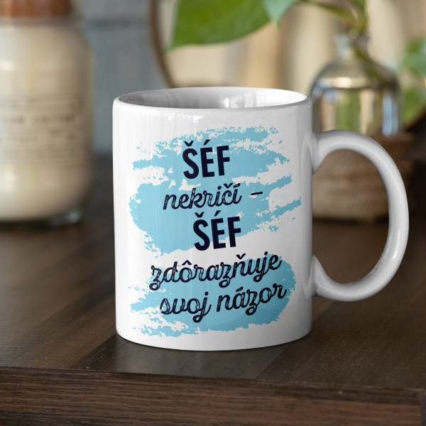 Hrnček "Šéf zdôrazňuje svoj názor"