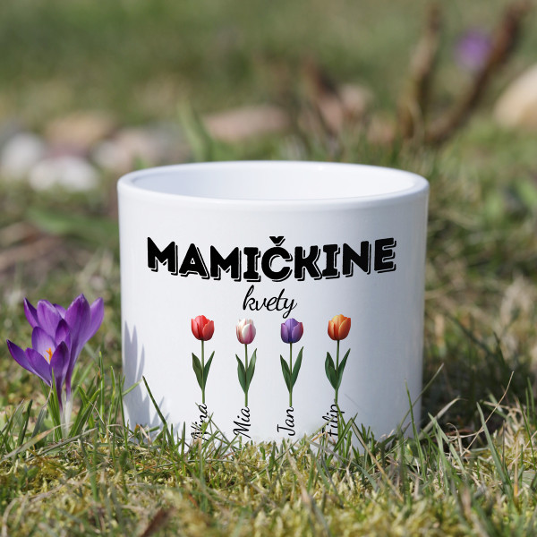 Keramický džbán "Mamičkine kvety" s menami detí Keramický džbán "Mamičkine kvety" s menami detí