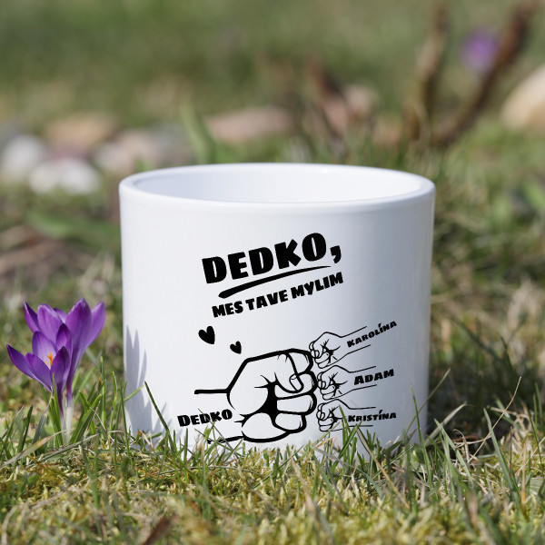 Keramický hrniec "Dedko a vnúčatá" s menami vnúčat