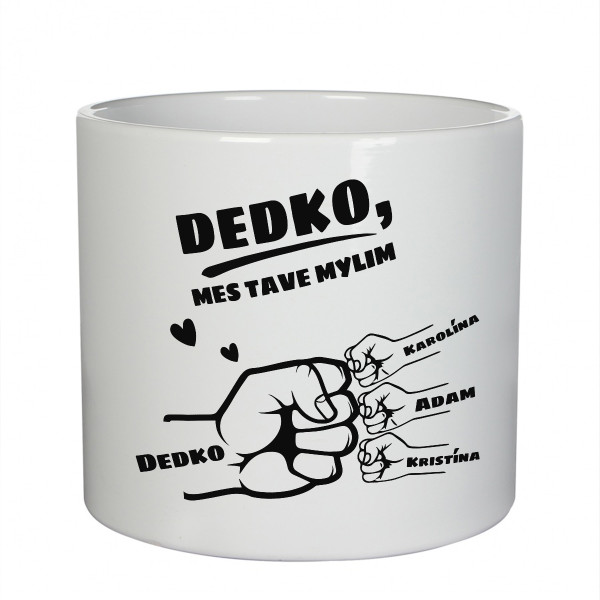 Keramický hrniec "Dedko a vnúčatá" s menami vnúčat
