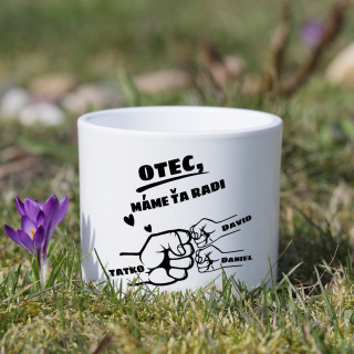 Keramický hrniec "Otec a deti" s menami detí