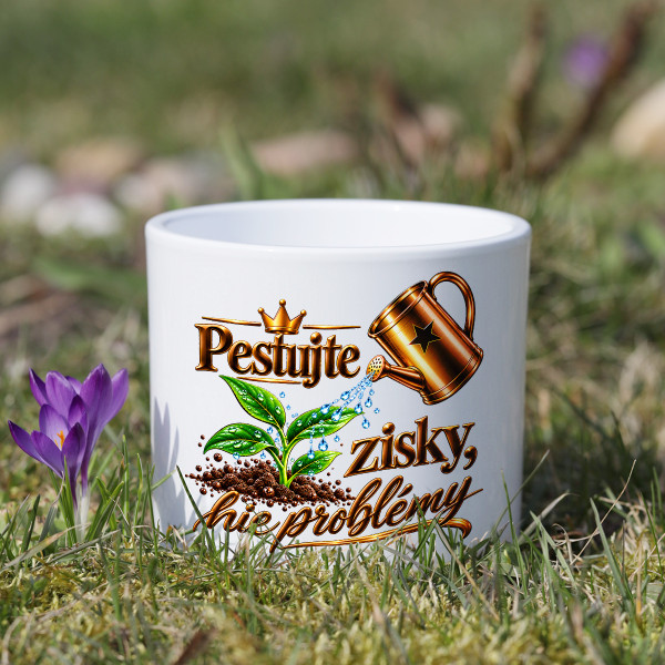 Keramický kvetináč "Pestujte zisky, nie problémy"