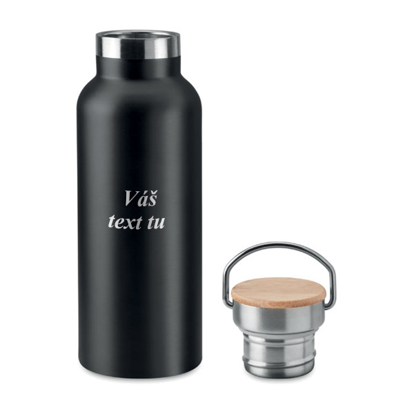 Kovová fľaša na vodu "HELSINKI" s vaším vlastným gravírovaným textom (500ml)