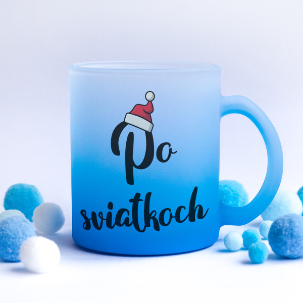 Matný sklenený pohár "Po sviatkoch"