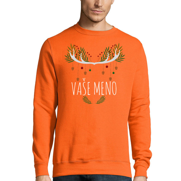 Mikina „Vianočný jeleň“ s vami vybraným menom (bez kapucne)