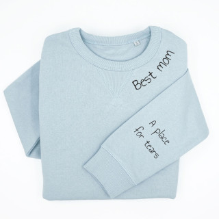 UNISEX pastelová mikina "Best mom" vytlačené na rukáve