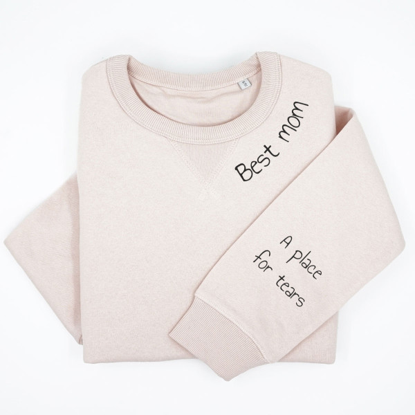 UNISEX pastelová mikina Sully "Best mom" vytlačené na rukáve UNISEX pastelová mikina Sully "Best mom" vytlačené na rukáve