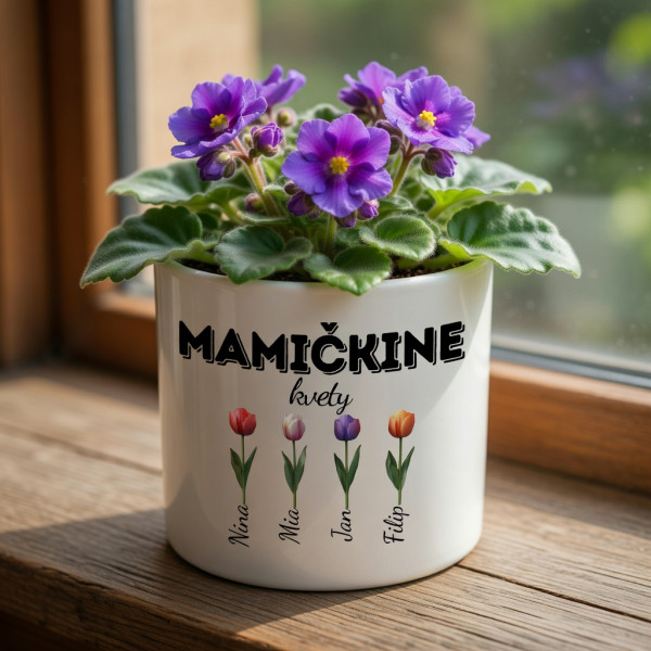 Keramický džbán "Mamičkine kvety" s menami detí