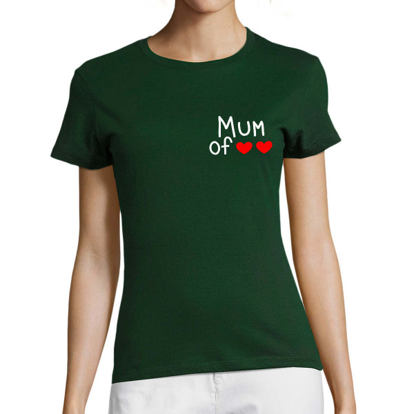 Dámske tričká "Mum" s vybraným počtom srdiečok