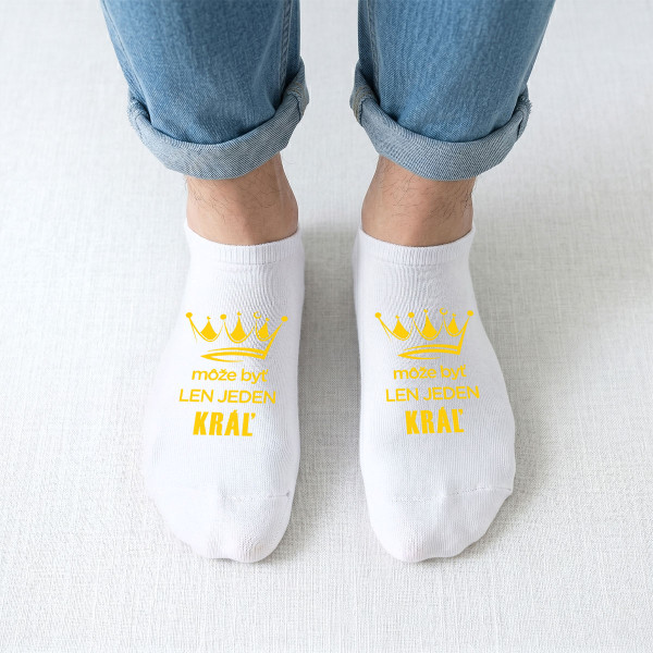 Pánske krátke ponožky "Môže byť len jeden kráľ"