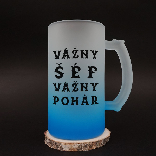 Pivný pohár "Vážny šéf, vážna pohár"
