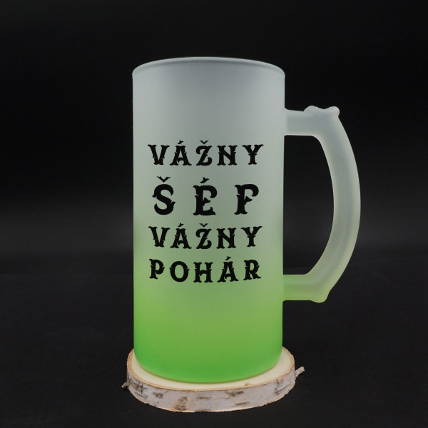 Pivný pohár "Vážny šéf, vážna pohár"