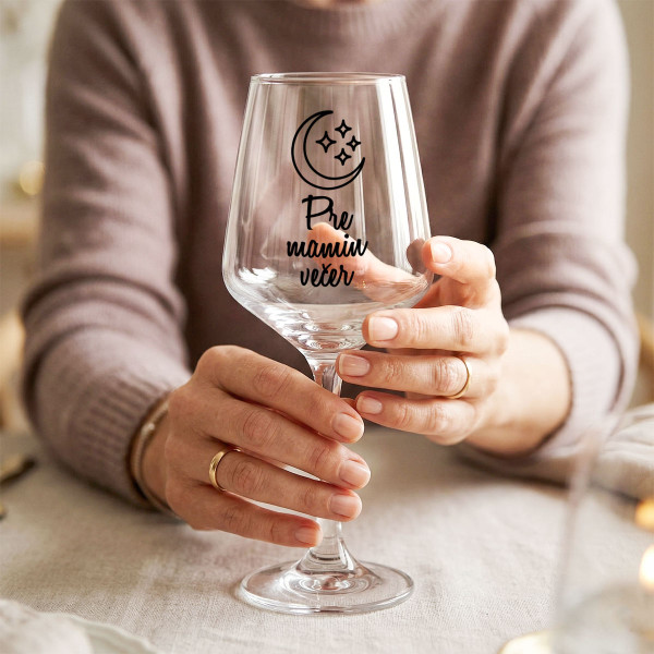 Pohár na víno "Pre mamin večer" (400ml)