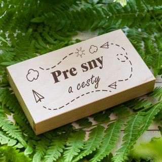 Drevená pokladnička "Pre sny a cesty" Drevená pokladnička "Pre sny a cesty"