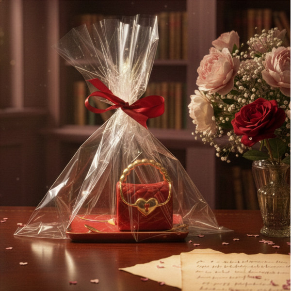 Hrnček "Kabelka" s tanierikom a lyžičkou v tvare srdca