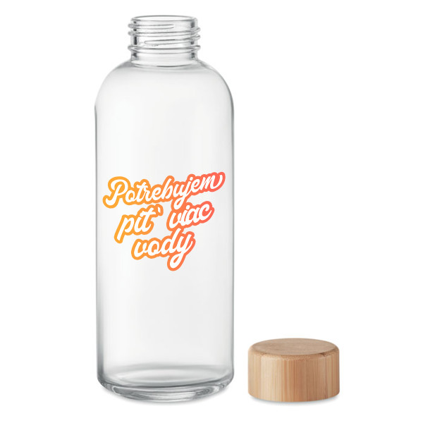 Sklenená fľaša na vodu "Potrebujem piť viac vody" (650ml) Sklenená fľaša na vodu "Potrebujem piť viac vody" (650ml)