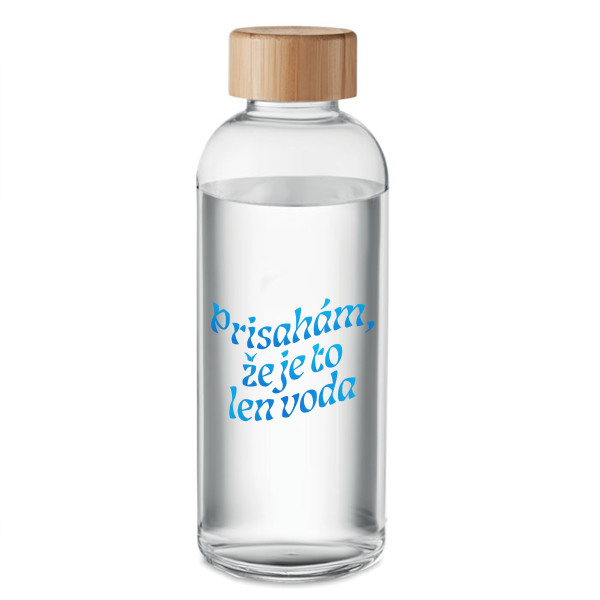 Sklenená fľaša na vodu "Prisahám, že je to len voda" (650ml) Sklenená fľaša na vodu "Prisahám, že je to len voda" (650ml)