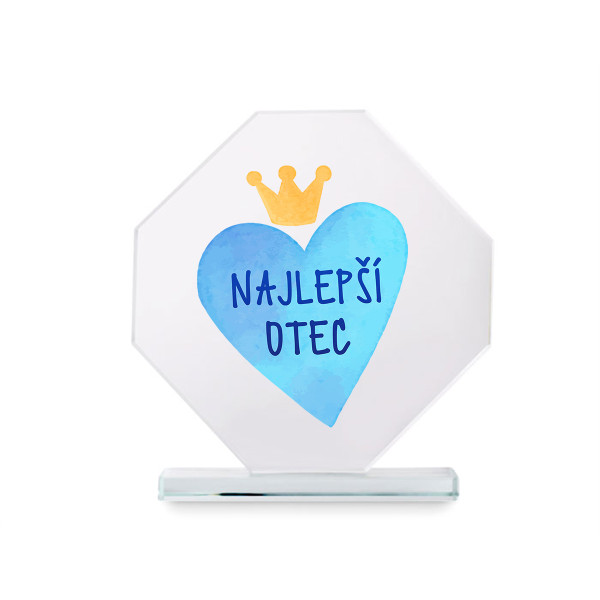 Sklenená trofej v darčekovej krabičke "Najlepší otec" Sklenená trofej v darčekovej krabičke "Najlepší otec"