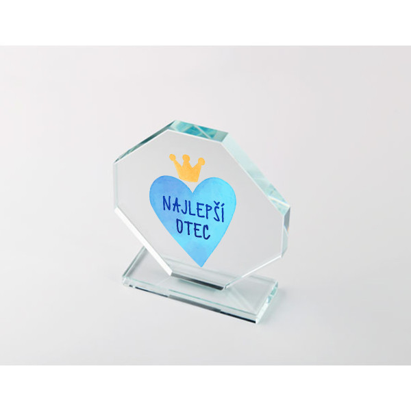 Sklenená trofej v darčekovej krabičke "Najlepší otec" Sklenená trofej v darčekovej krabičke "Najlepší otec"
