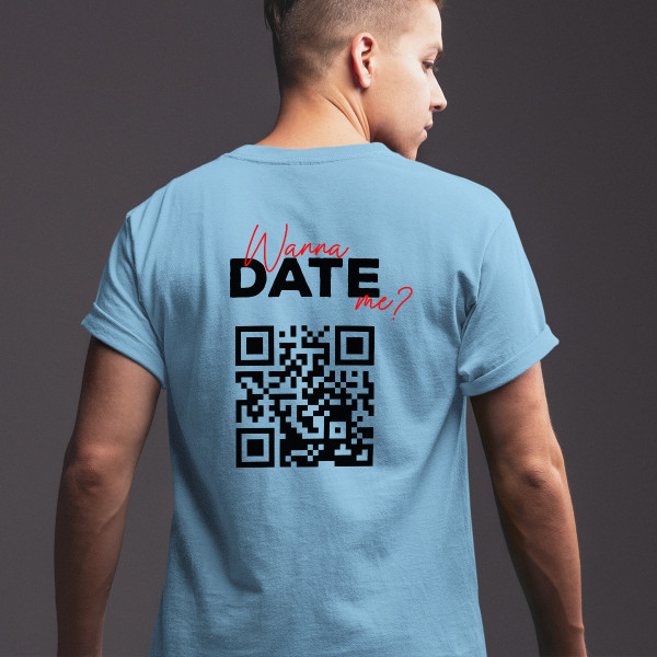 Tričko "Chceš so mnou chodiť?" s personalizovaným QR kódom