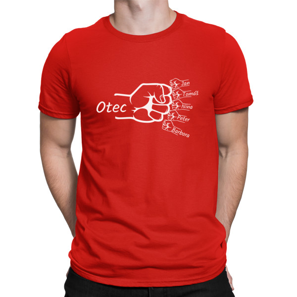 Tričko "Otcov tím" s vybranými menami detí
