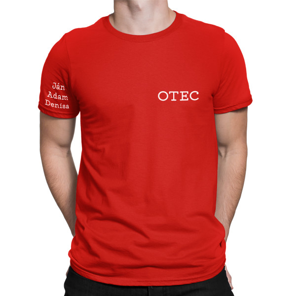 Tričko "Otec" s menami detí na rukáve
