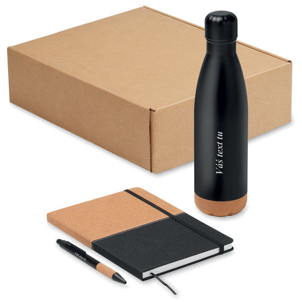 Udržateľná darčeková sada "ECO Black" s textom podľa vášho výberu